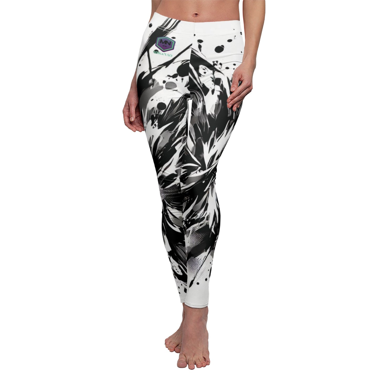 Mikanao Women's Mid-rise Casual Leggings print